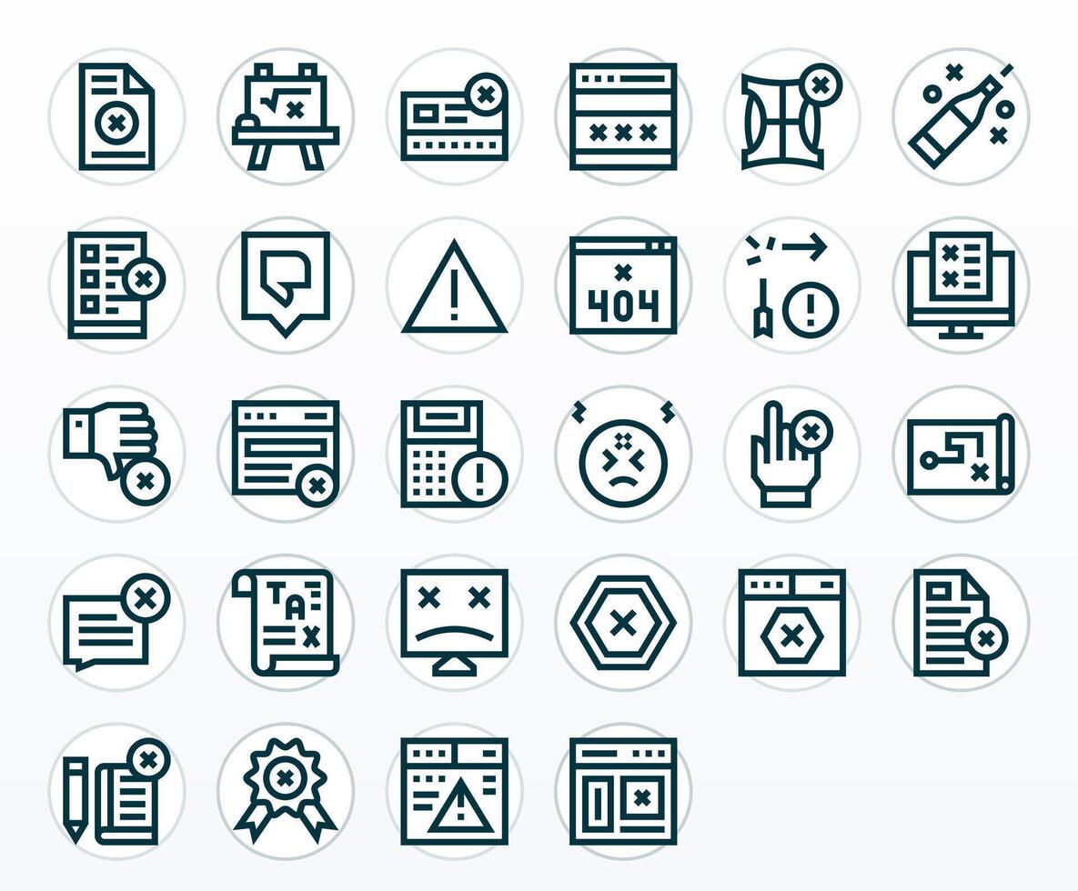 28 Bold Line Icons designed for Incorrect in 128x128 Pixel Optimized format vector