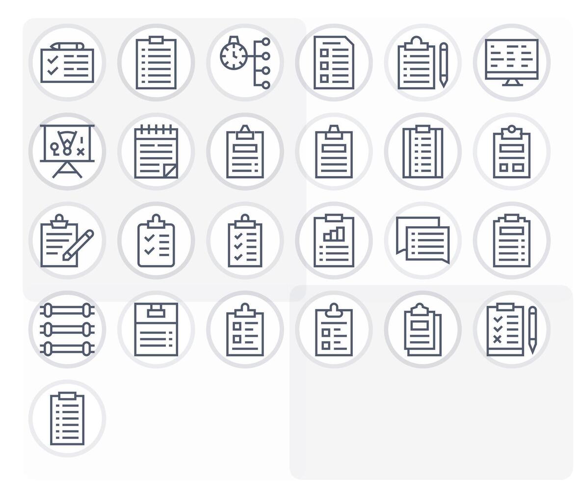 25 Task List Pixel Optimized Icons in 64x64 Regular Line Aesthetic vector