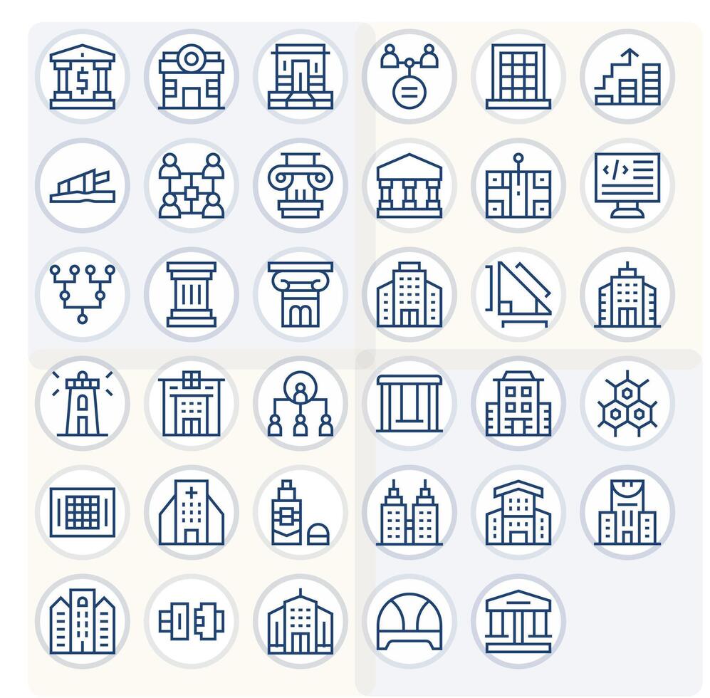 35 Icons inspired by Structure in Display Perfect 64x64 Regular Line quality vector