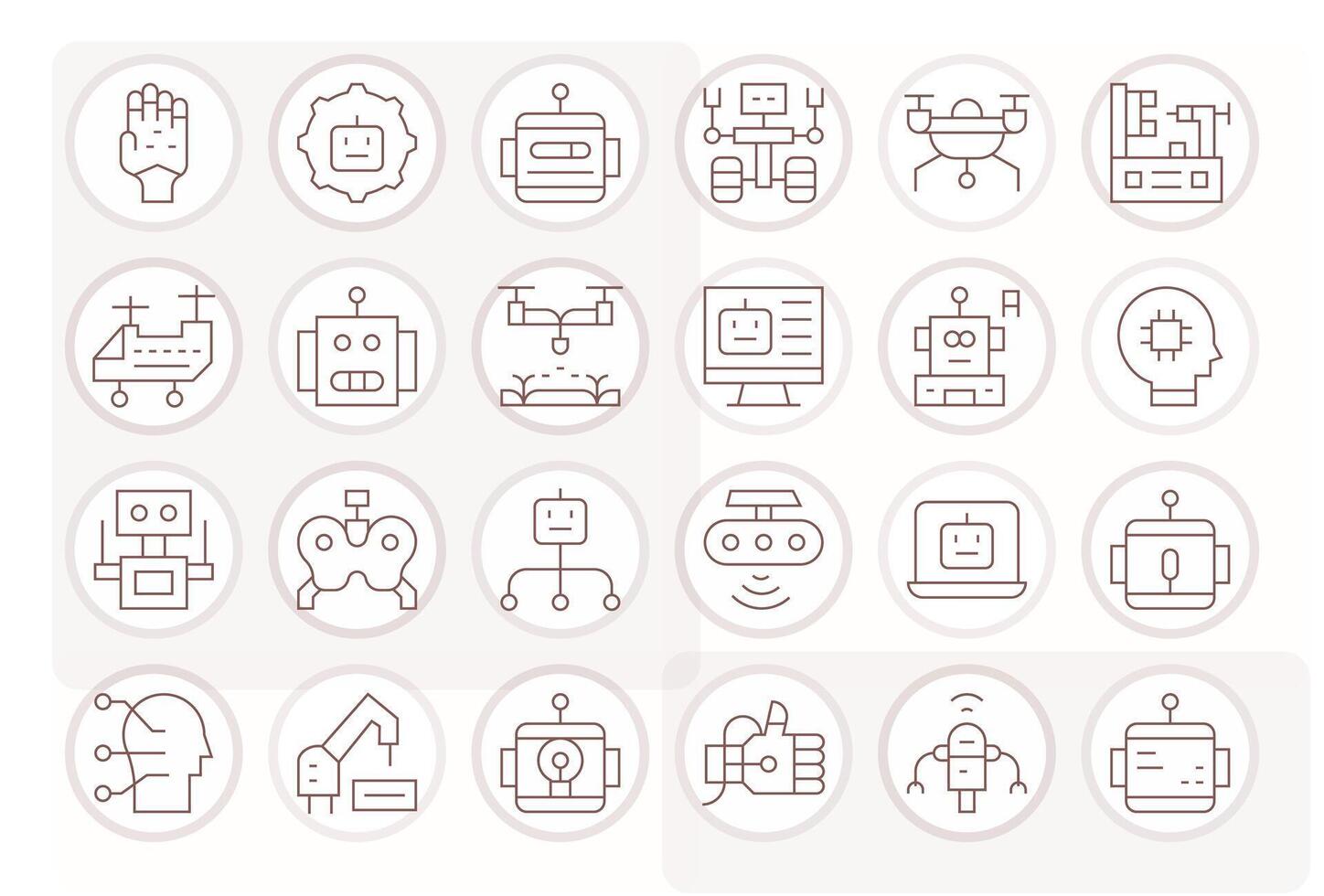 Robotics Graphics Pack including 24 Thin Line 128x128 Display Perfect Icons vector