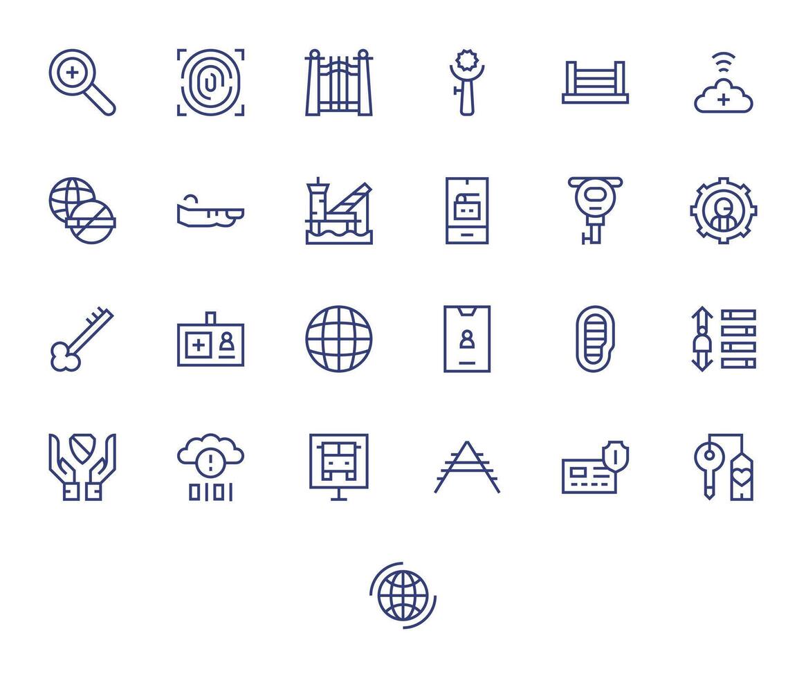 Access Icon Repository containing 25 Regular Line 64x64 Pixel Optimized graphics vector