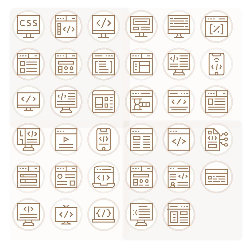 35 Pixel Aligned High Resolution Icons for Html in elegant Regular Line design vector
