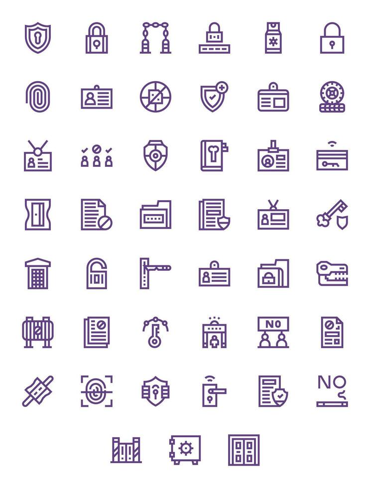 Access Control Ultimate Package with 45 128x128 Bold Line Pixel Aligned Icons vector