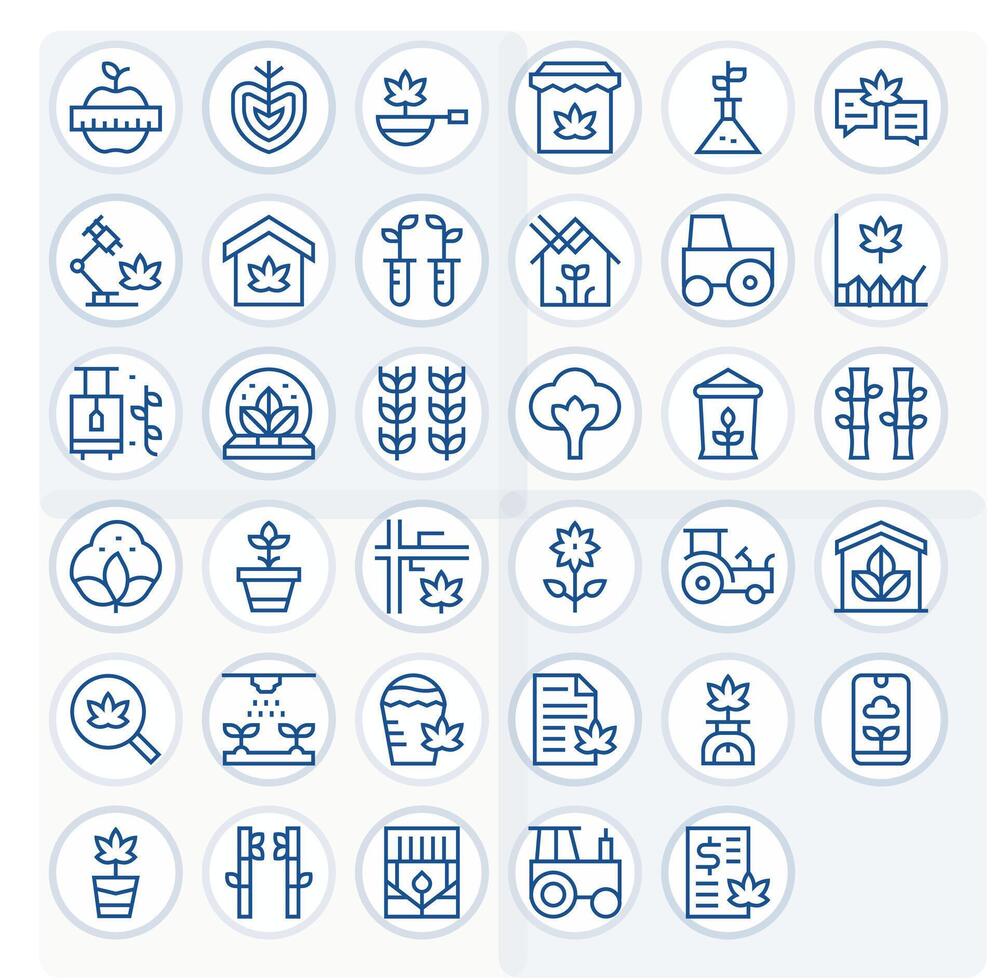 35 High Resolution Icons for Cultivation in PIXEL Perfect Regular Line Format vector