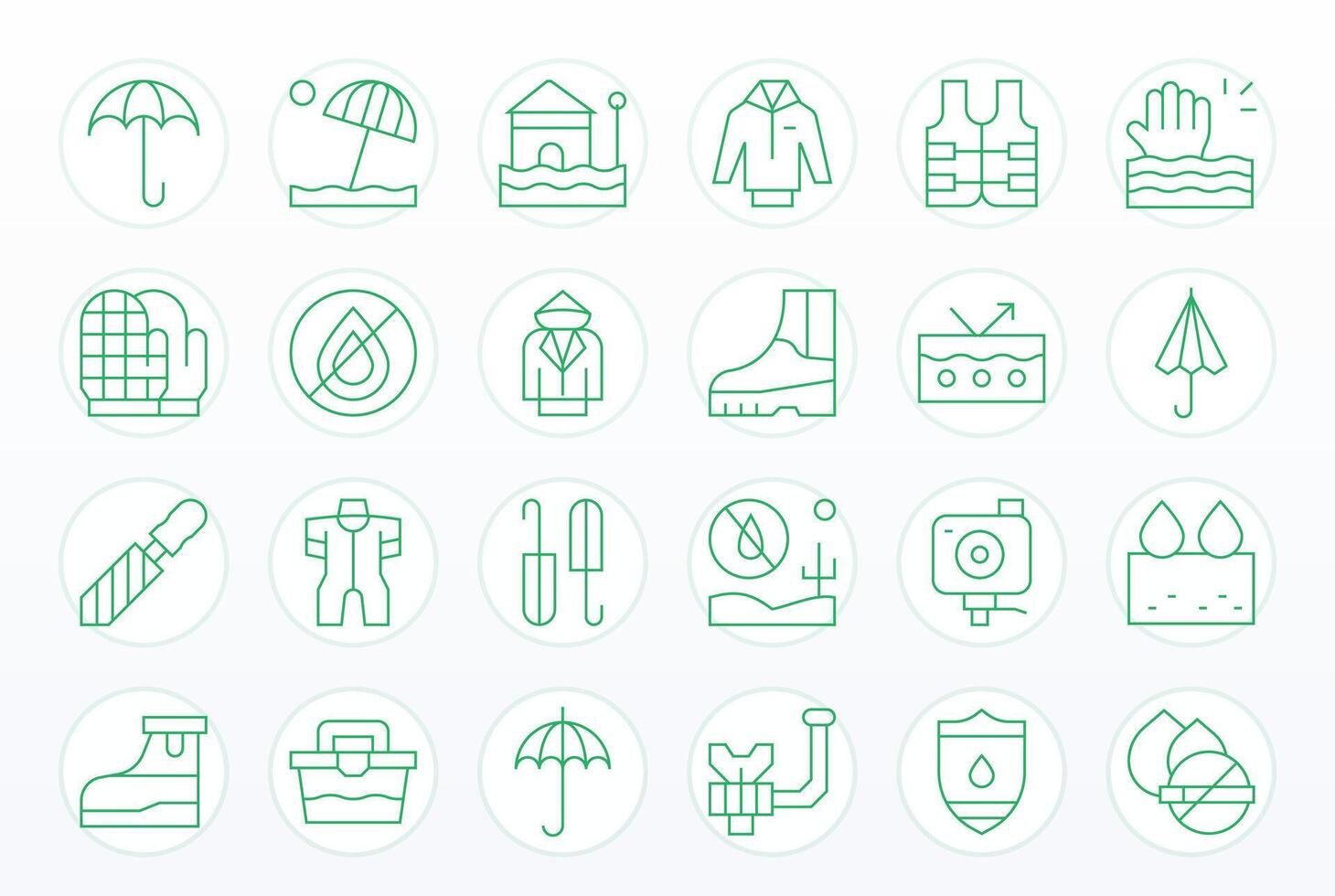 24 Retina Ready Thin Line Icons optimized for Waterproof Display Perfect display vector