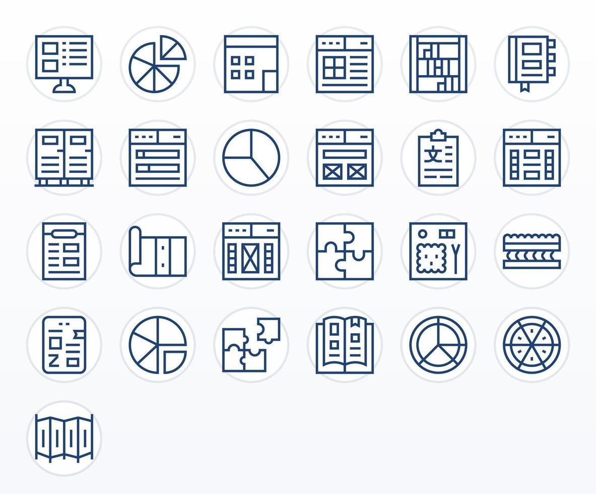 25 Retina Ready Regular Line Icons optimized for Sections Display Perfect display vector