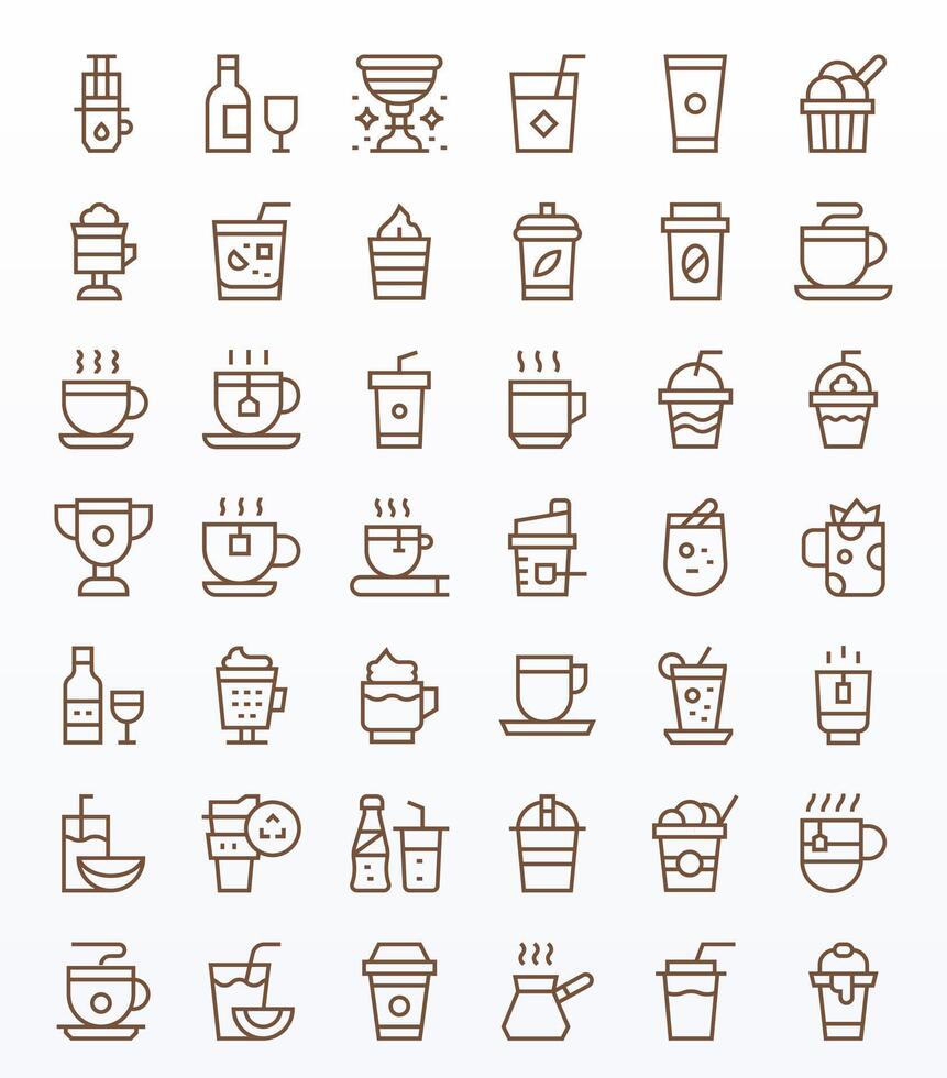 42 Regular Line Display Perfect High Resolution Icons from Cup Suite vector