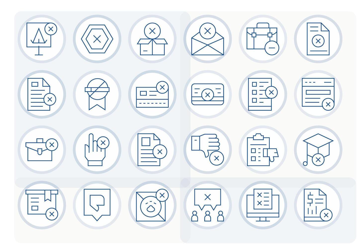 Not Accepted Icon Arsenal with 24 256x256 Thin Line Editable designs vector