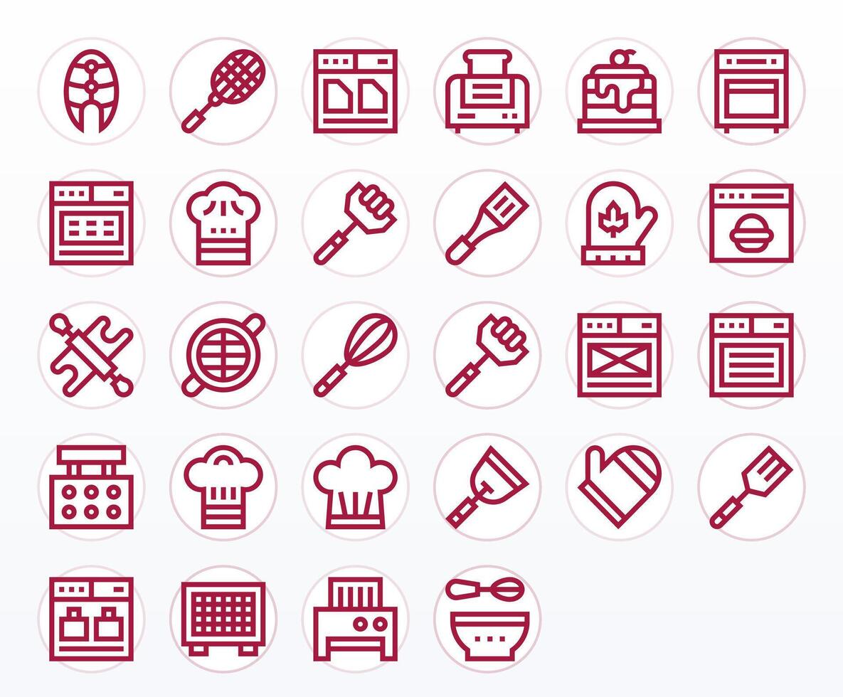 28 Bold Line Pixel Optimized Icons tailored for Bake 256x256 interface vector
