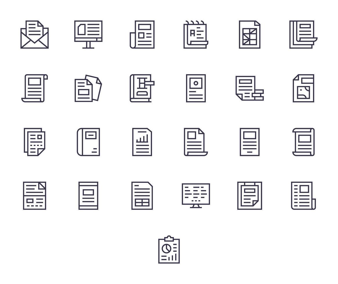 25 íconos para sobresalir presentando alto resolución monitor Perfecto regular línea gráficos vector