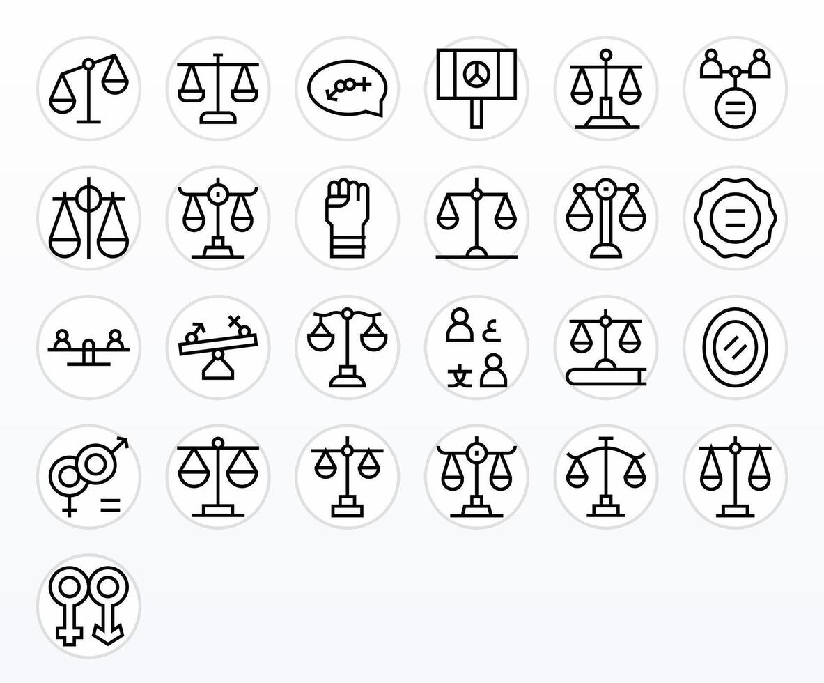 25 Editable Regular Line Icons from Equality Collection vector