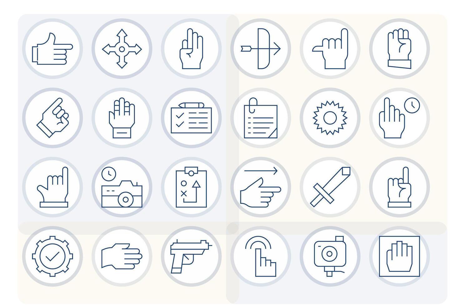 24 Icons for Action featuring High Resolution Pixel Optimized Thin Line Graphics vector