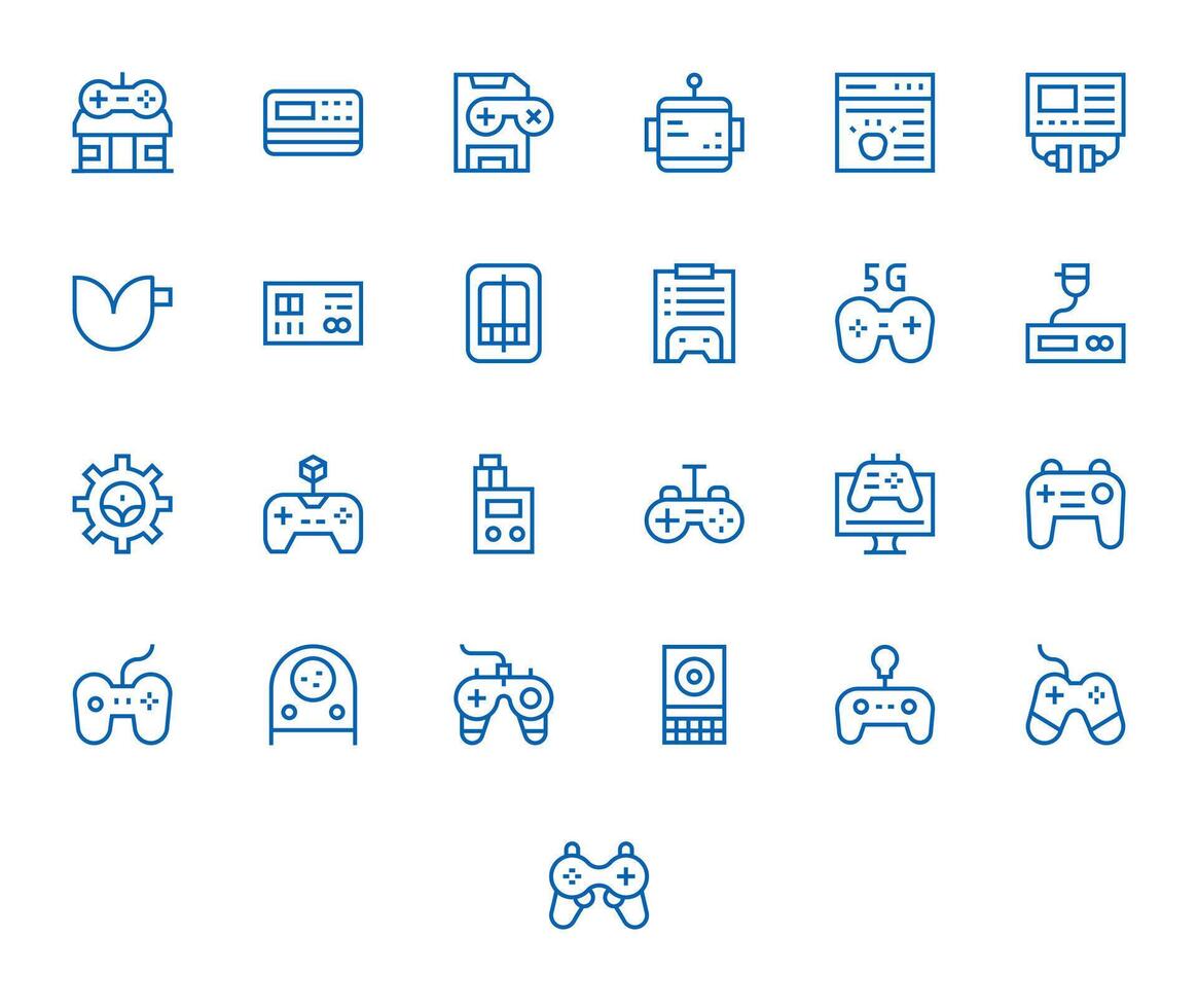 25 256x256 Regular Line Icons optimized for Console Grid Fitted display vector