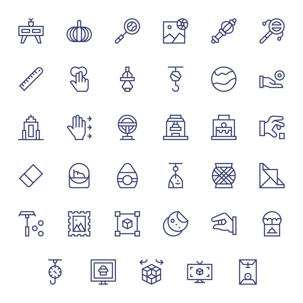 35 256x256 regular línea editable íconos para objeto proyectos vector