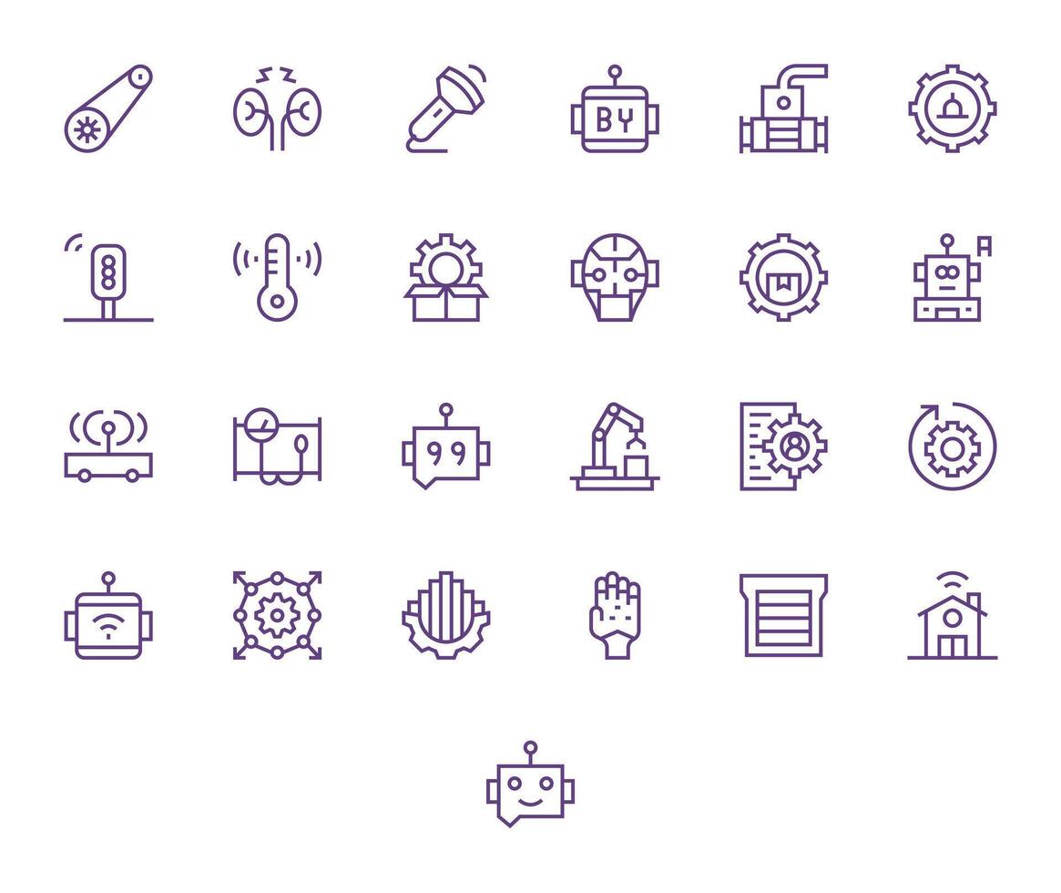 Automation Exclusive Set featuring 25 Regular Line Pixel Aligned Retina Ready Icons vector