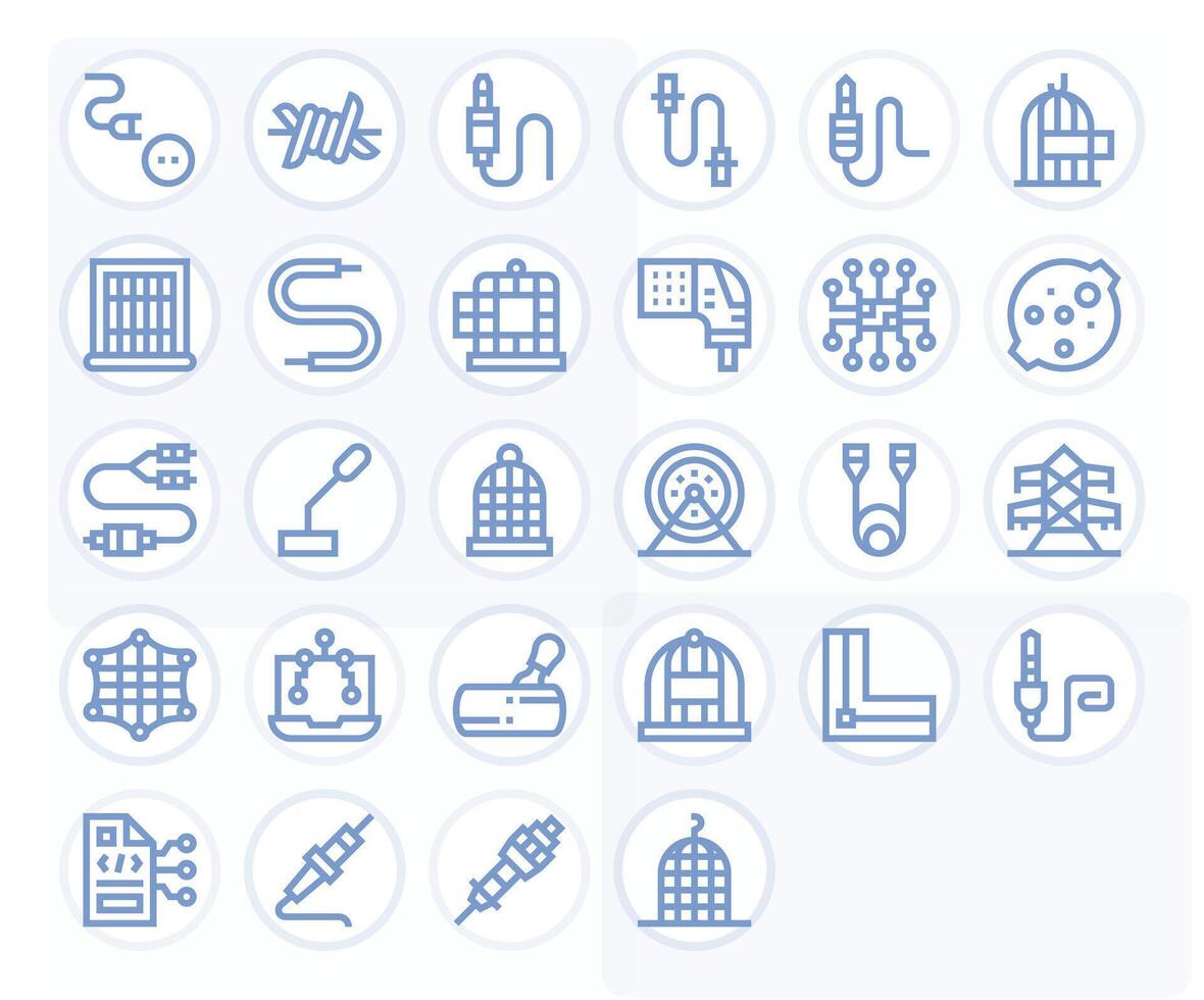 28 Icons for Wire featuring High Resolution Pixel Optimized Bold Line Graphics vector