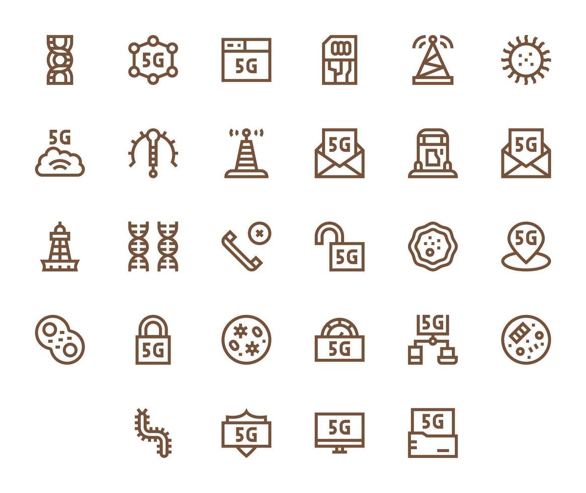 28 íconos para celular optimizado en píxel alineado alto resolución negrita línea resolución vector