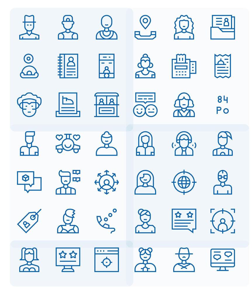 42 128x128 regular línea íconos optimizado para cliente editable monitor vector