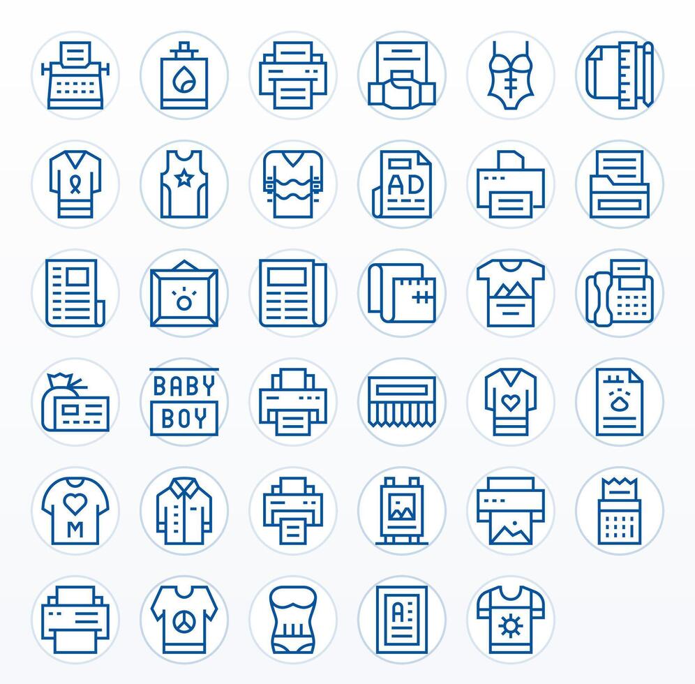 35 Detail Enhanced High Resolution Icons for Print in elegant Regular Line design vector
