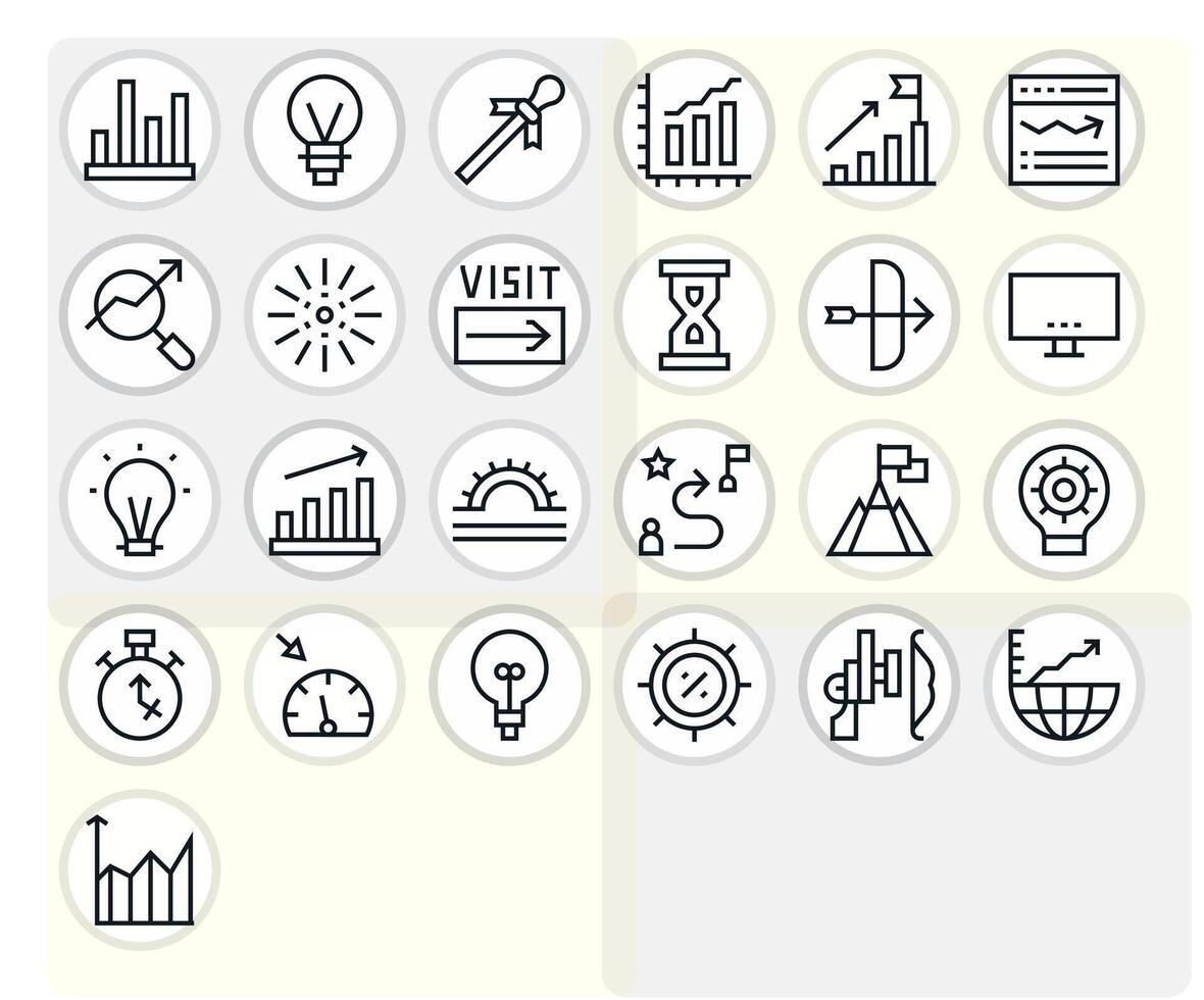 Progress Indicator Graphics featuring 25 Regular Line Pixel Optimized 256x256 Designs vector