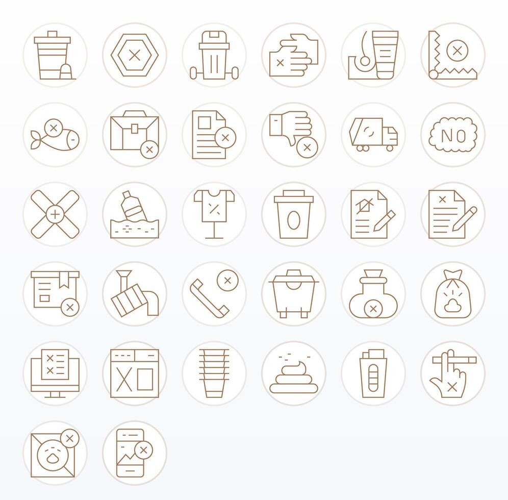 Refuse Icon Repository containing 32 Thin Line 64x64 Display Perfect graphics vector