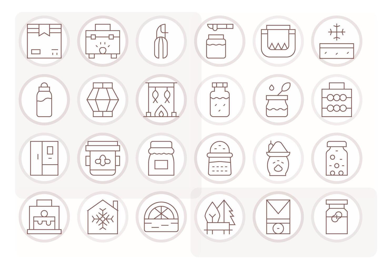 Preserve Comprehensive Bundle with 24 Pixel Aligned Thin Line 256x256 Icons vector
