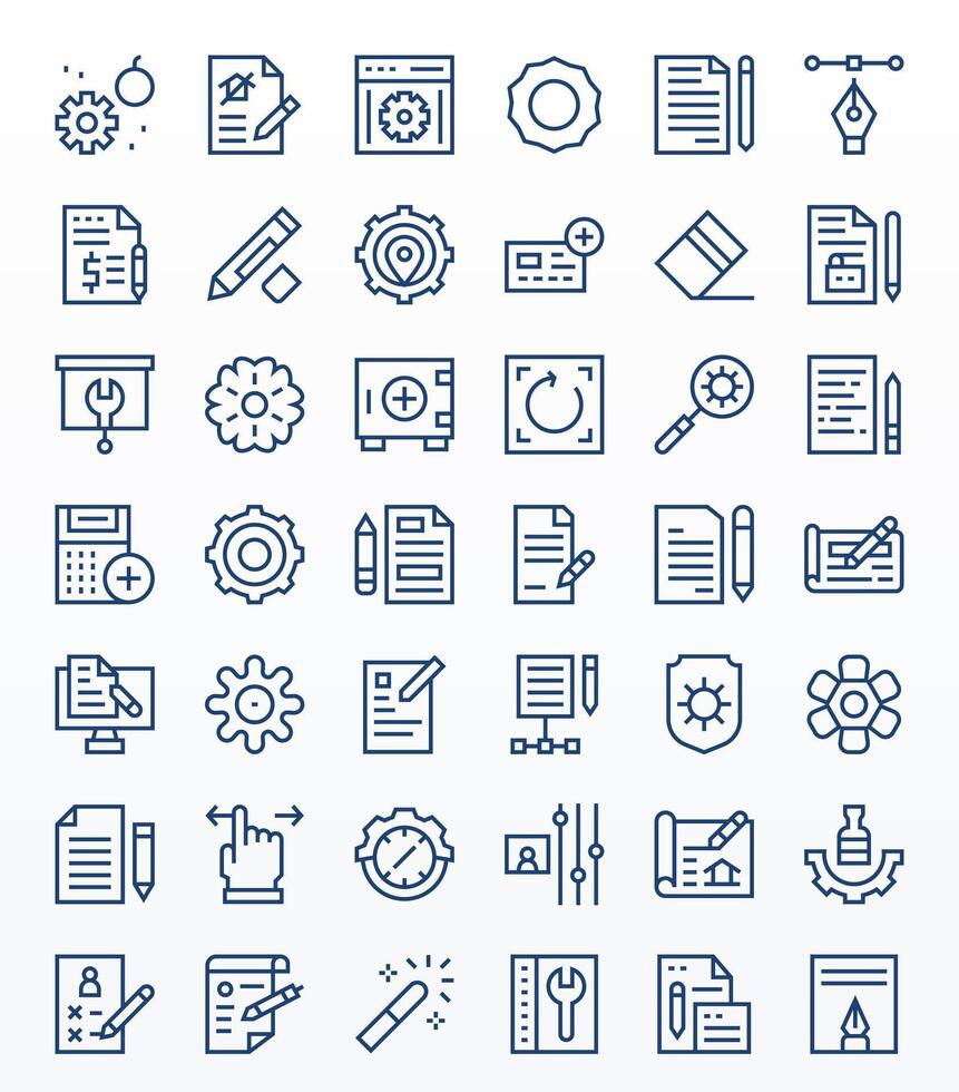 42 Icons for Modify featuring 128x128 Detail Enhanced Regular Line Graphics vector