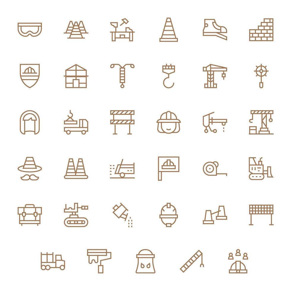 35 regular línea íconos para construcción sitio en crujiente alto resolución editable resolución vector