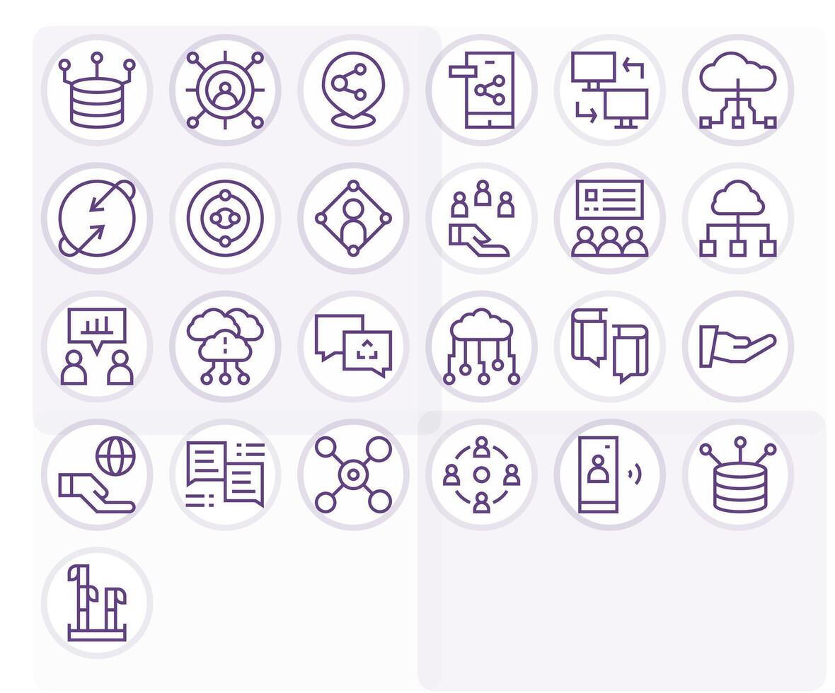 25 Regular Line Icons designed for Sharing in 256x256 Editable format vector