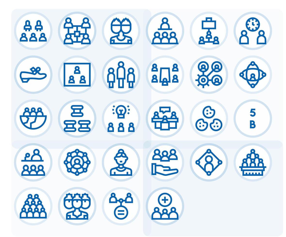 Group Icon Set with 28 Bold Line High Resolution Pixel Aligned Graphics vector