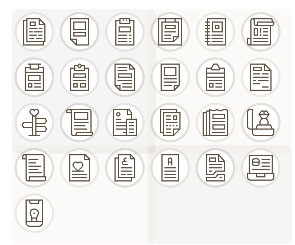 Proposal Icon Set with 25 Regular Line High Resolution Display Perfect Graphics vector