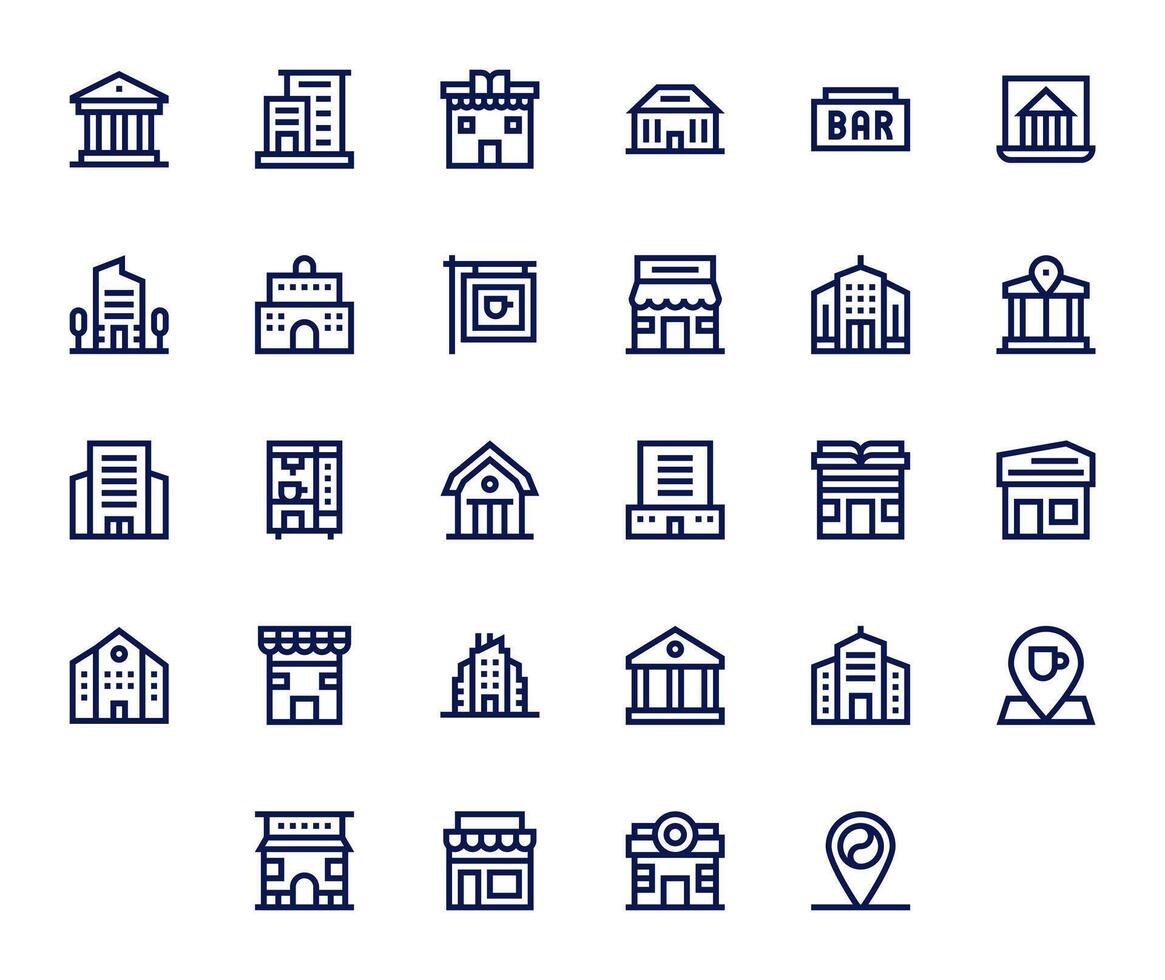 28 Bold Line Icons designed for Establishment in High Resolution Display Perfect format vector