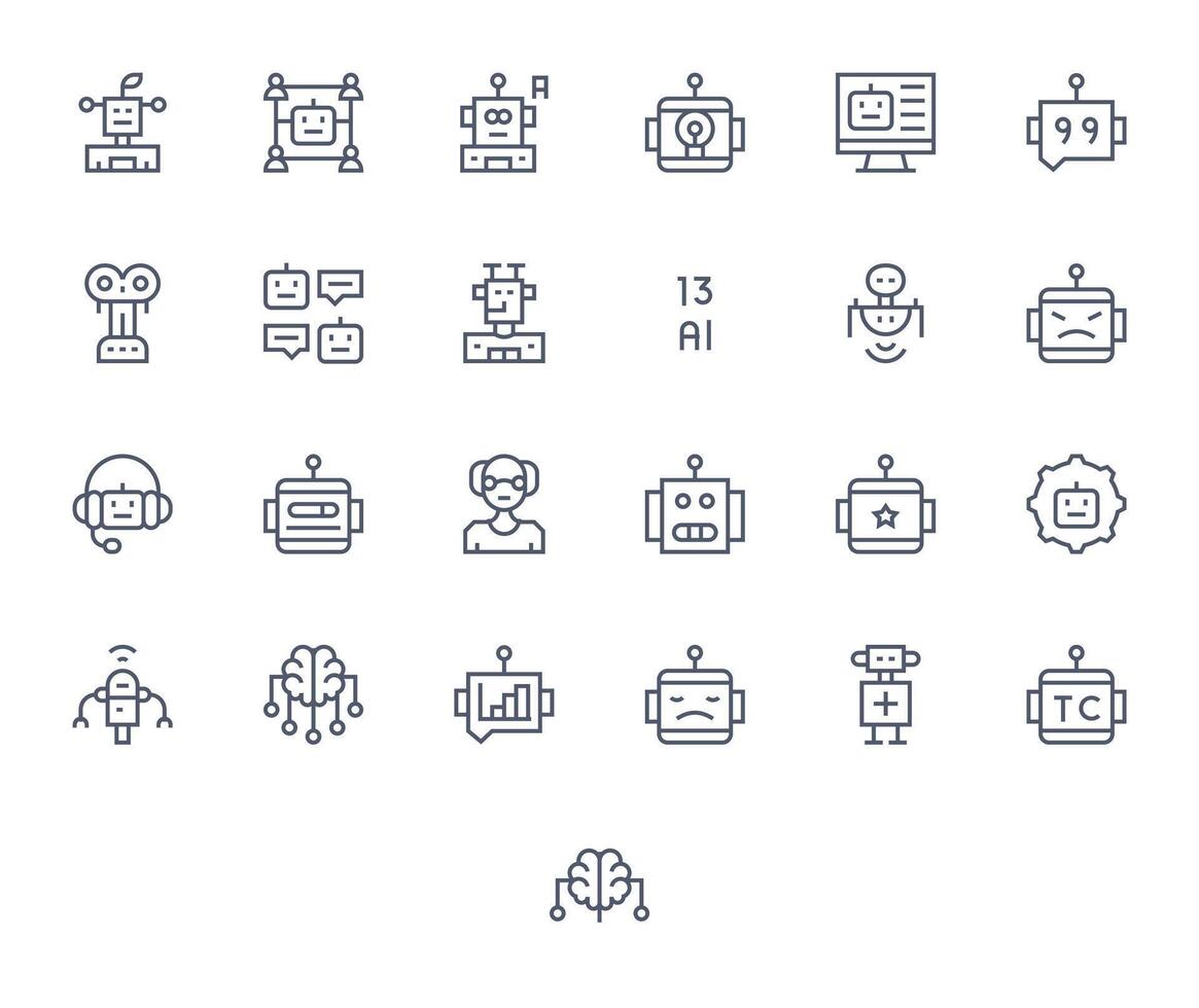 Ai Graphics featuring 25 Regular Line Pixel Aligned 128x128 Designs vector