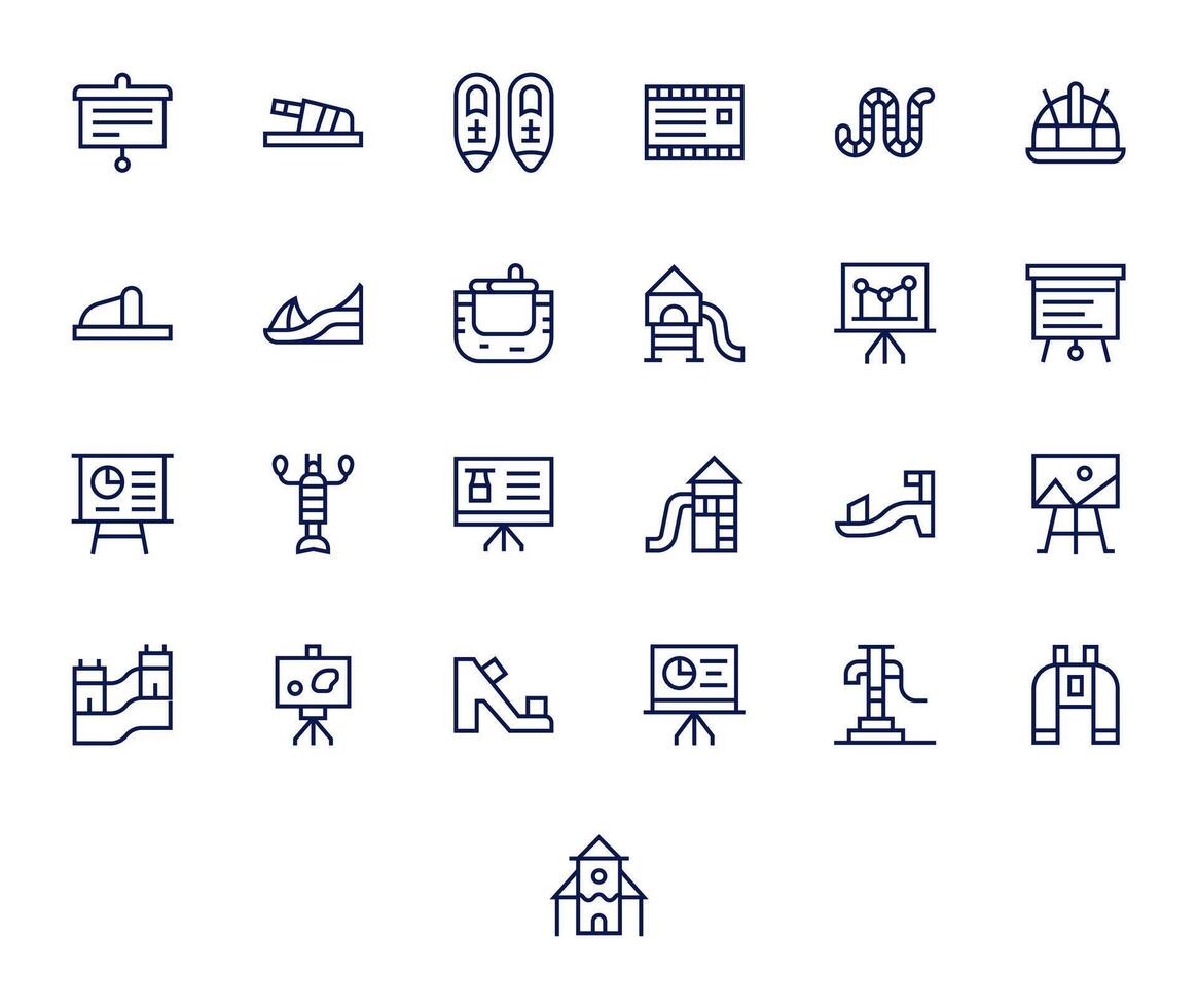 25 256x256 Regular Line Icons optimized for Slide Pixel Optimized display vector