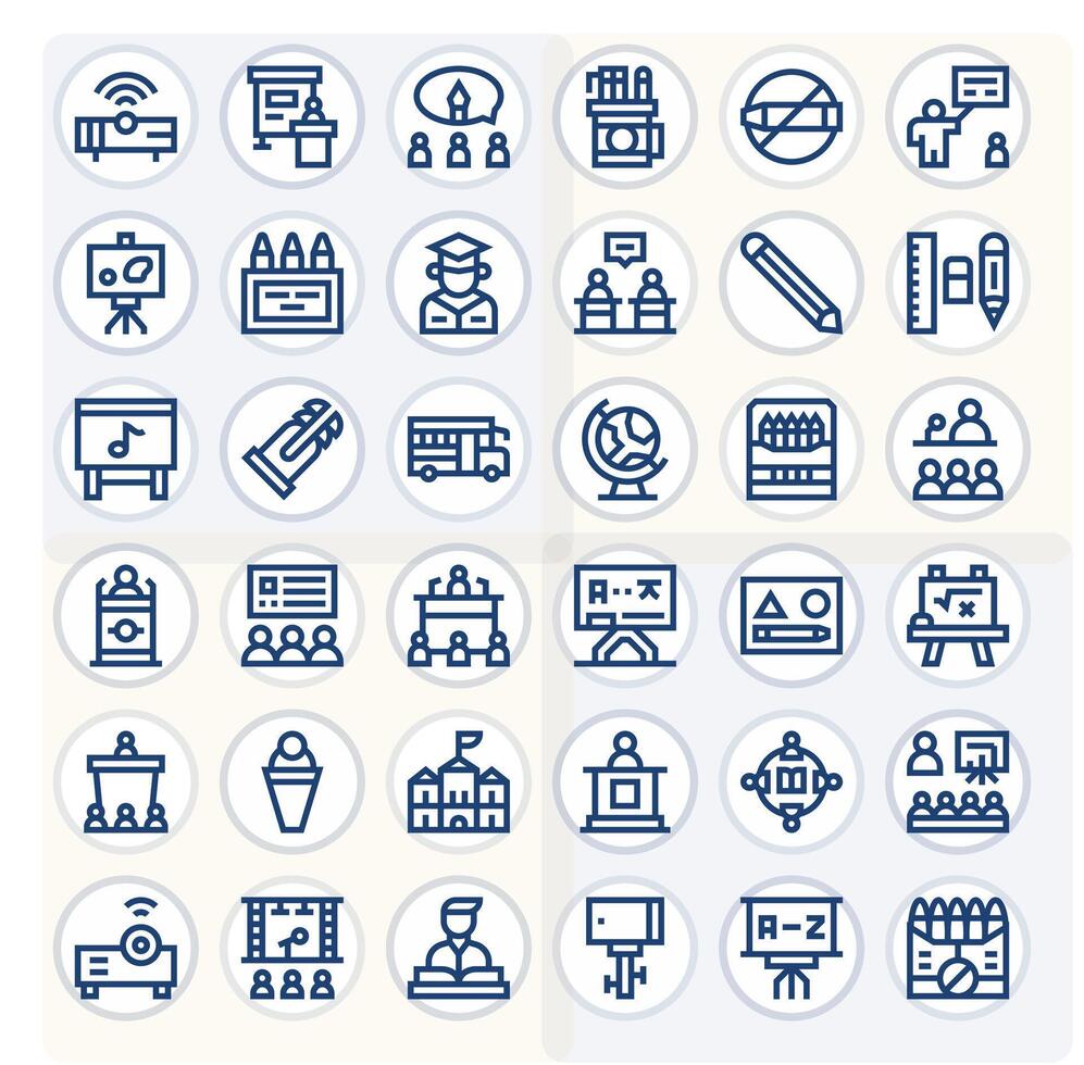 Classroom Icon Repository containing 36 Bold Line 64x64 Pixel Optimized graphics vector