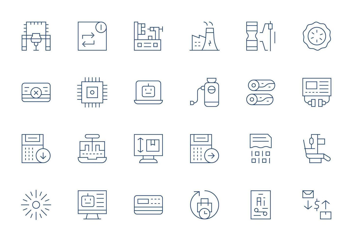Procesando profesional conjunto con 24 Delgado línea píxel alineado alto resolución íconos vector