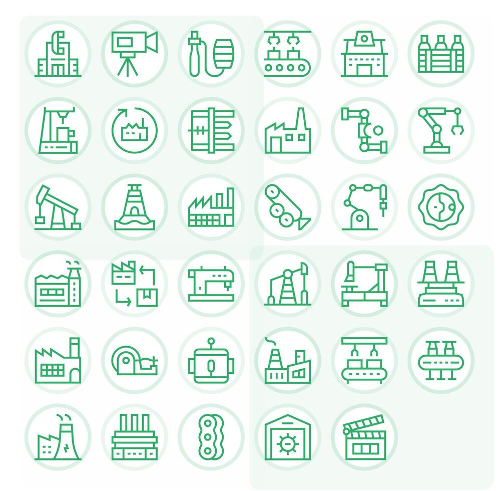 Production Icon Toolkit featuring 35 Pixel Aligned High Resolution Regular Line elements vector