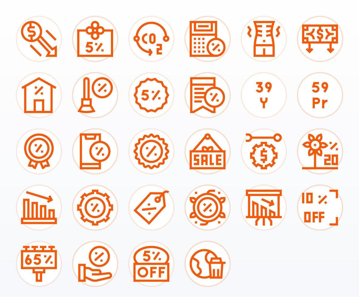 28 Bold Line Icons designed for Reduction in High Resolution Detail Enhanced format vector