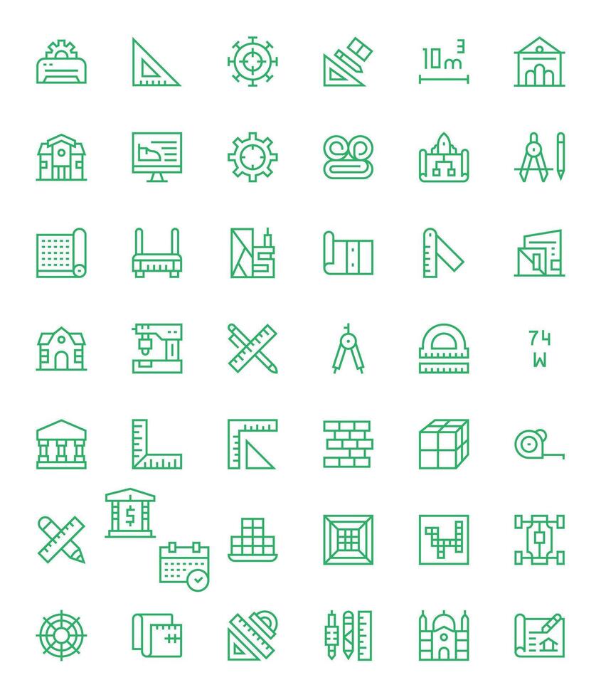 42 256x256 Regular Line Icons for Blueprint with Detail Enhanced precision vector