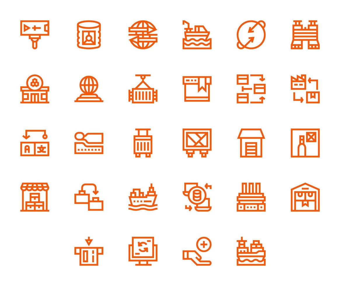 Bold Line Pixel Optimized Icons from Import Set with 28 High Resolution Icons vector