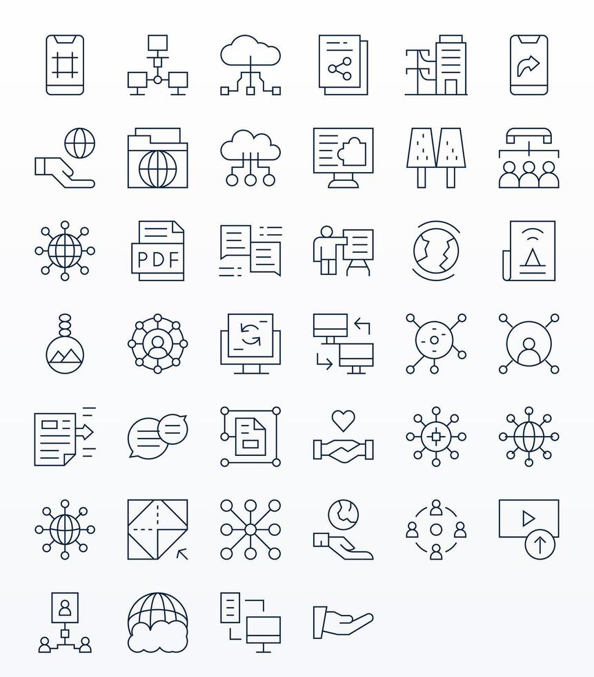 Sharing Icon Arsenal with 40 High Resolution Thin Line Display Perfect designs vector