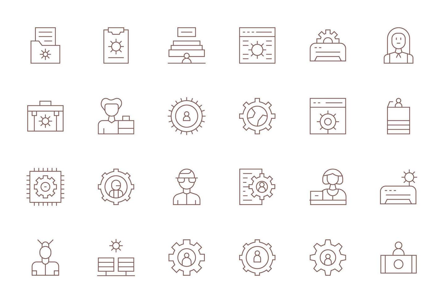 24 Thin Line Editable Icons for Admin Graphics vector