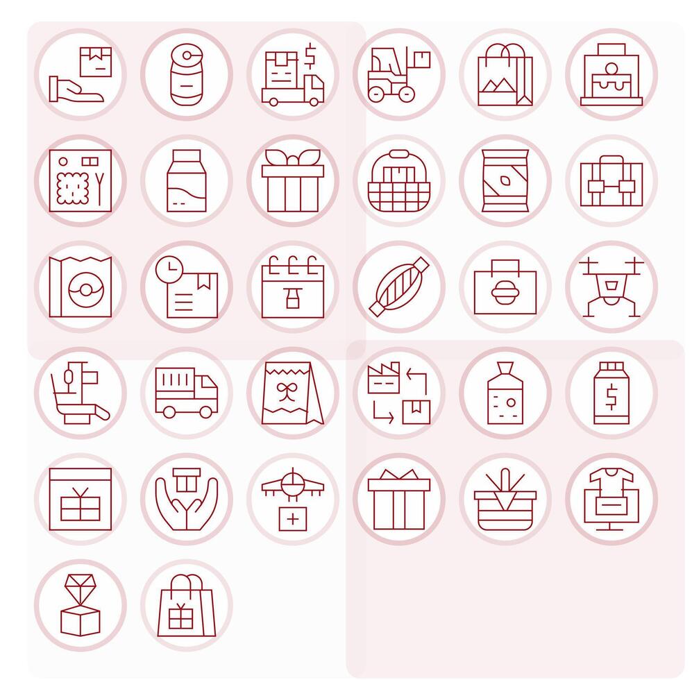 32 Thin Line Editable Icons for Package Graphics vector