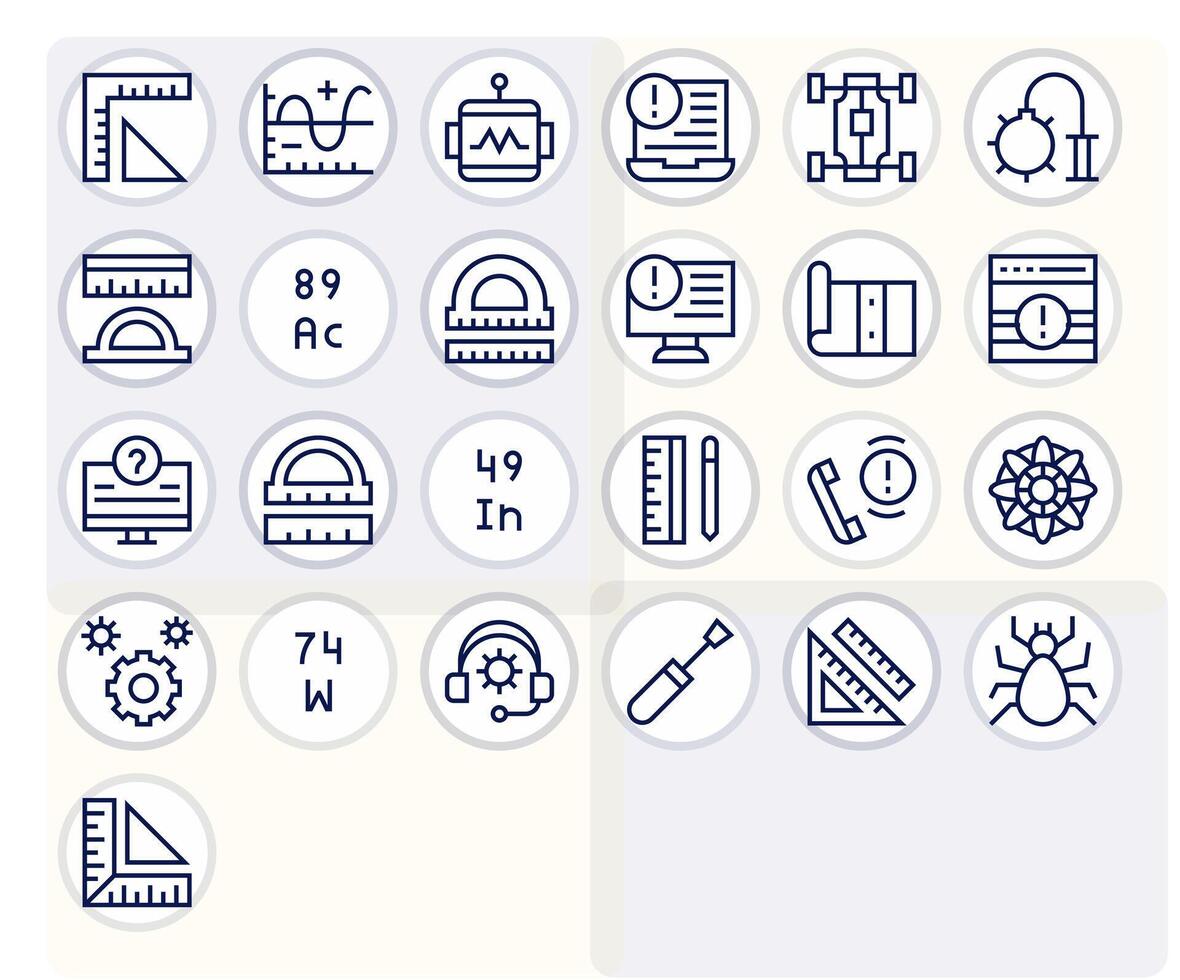 técnico incluso 25 alto resolución regular línea ilustraciones vector