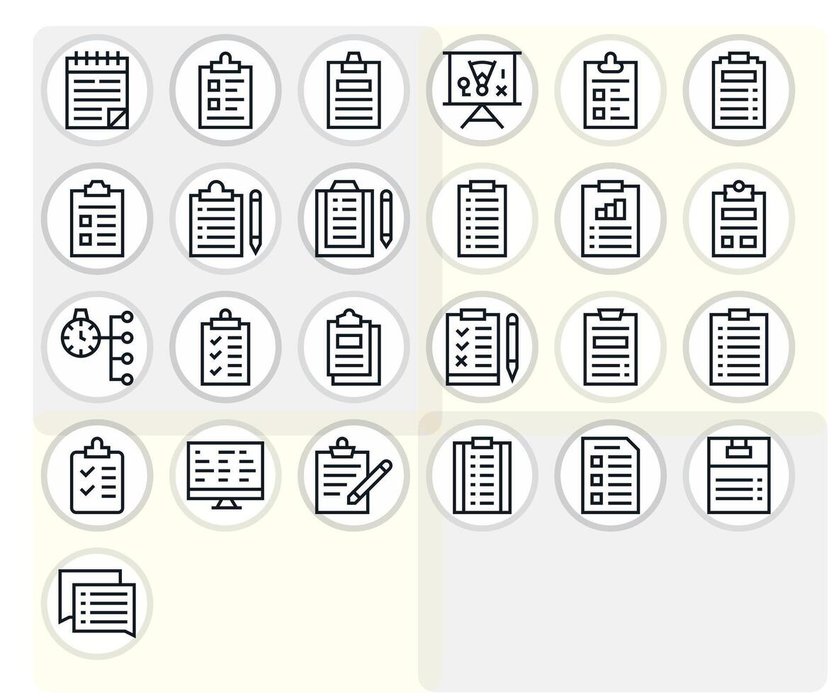 25 Regular Line Icons from Task List in High Resolution Detail Enhanced Quality vector