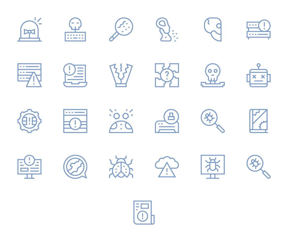 25 256x256 regular línea íconos para mal funcionamiento con monitor Perfecto precisión vector
