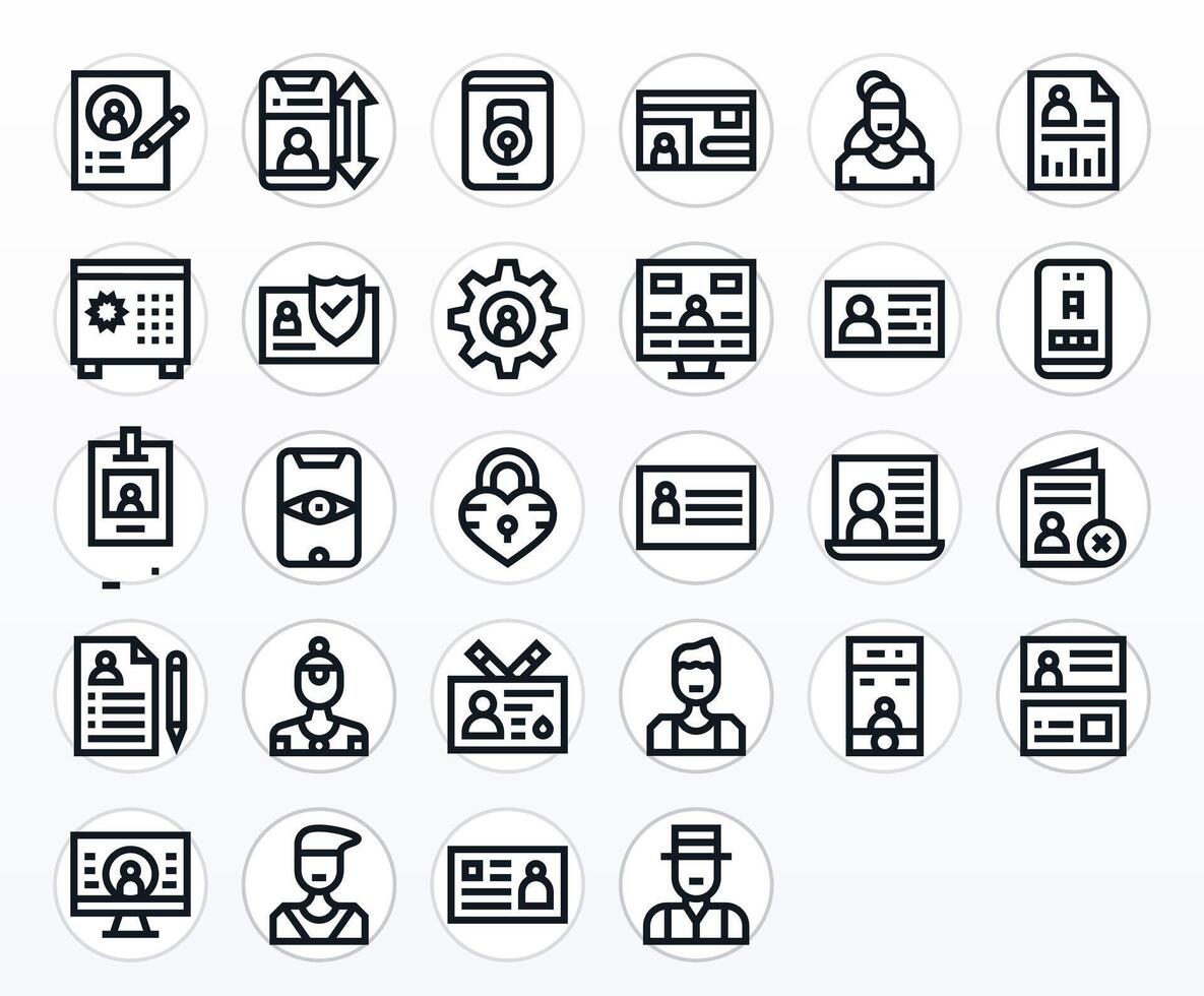 Personal Data Icon Collection with 28 High Resolution Bold Line Designs vector