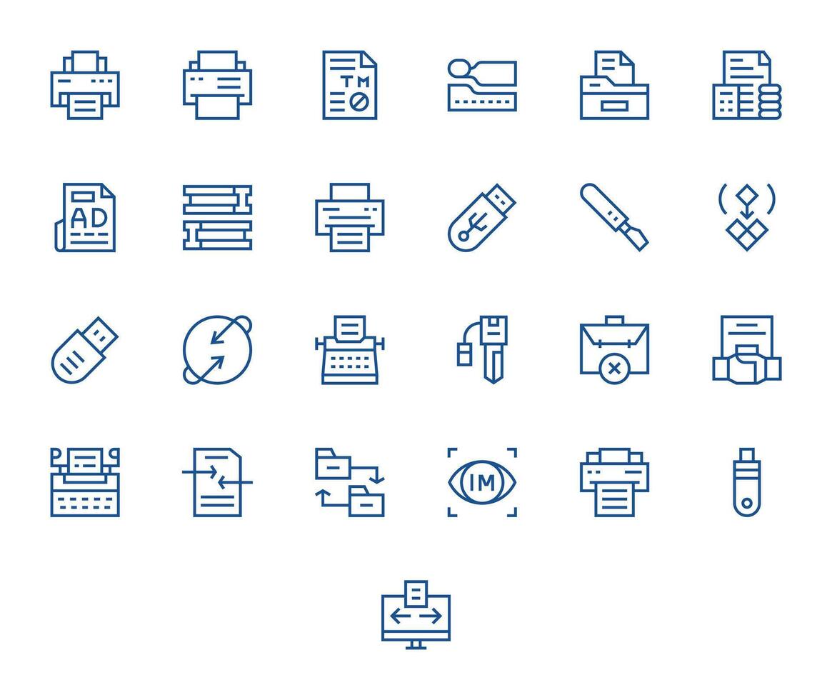 Copy Ultimate Package with 25 High Resolution Regular Line Pixel Aligned Icons vector