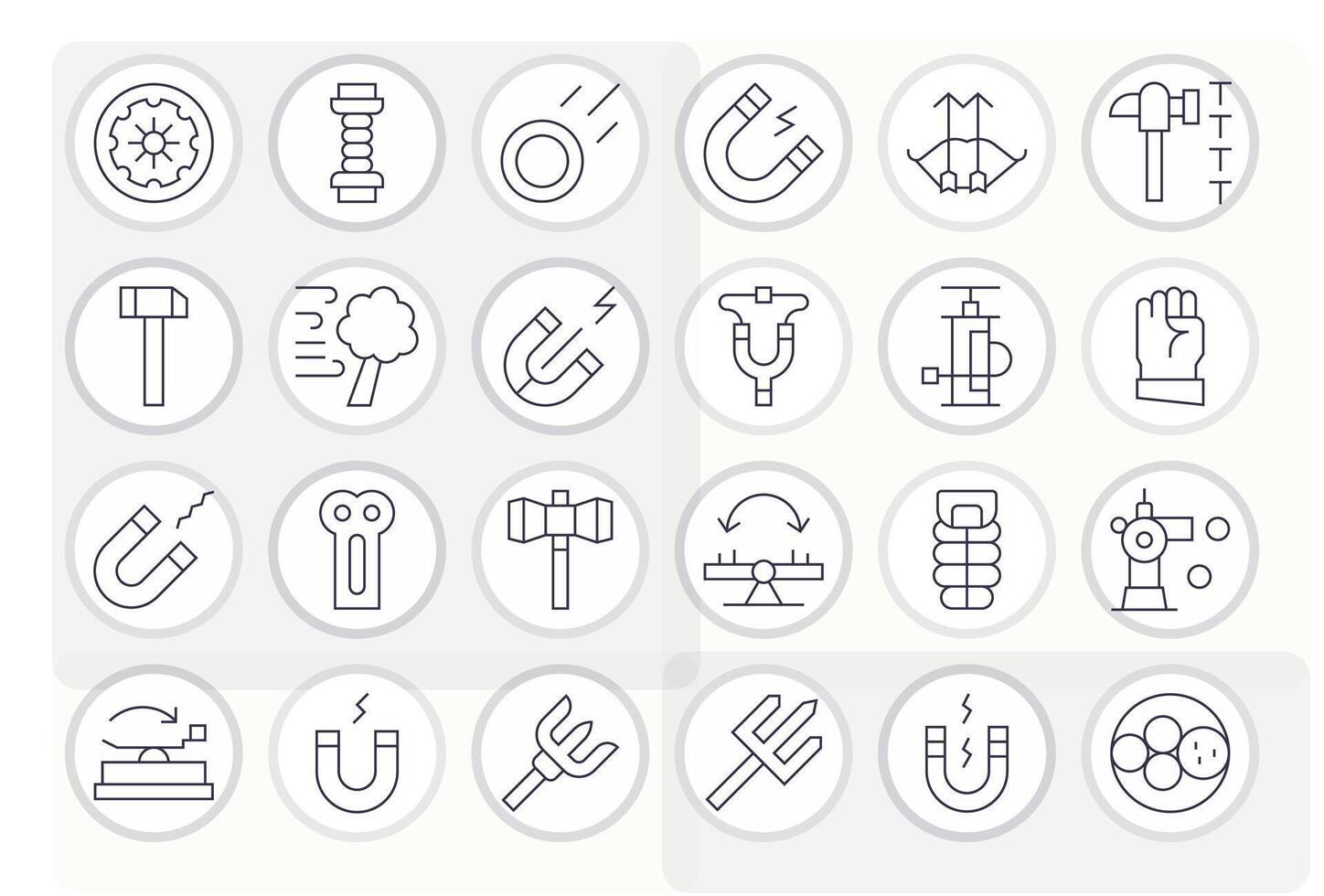24 256x256 Thin Line Icons for Force with Pixel Optimized precision vector