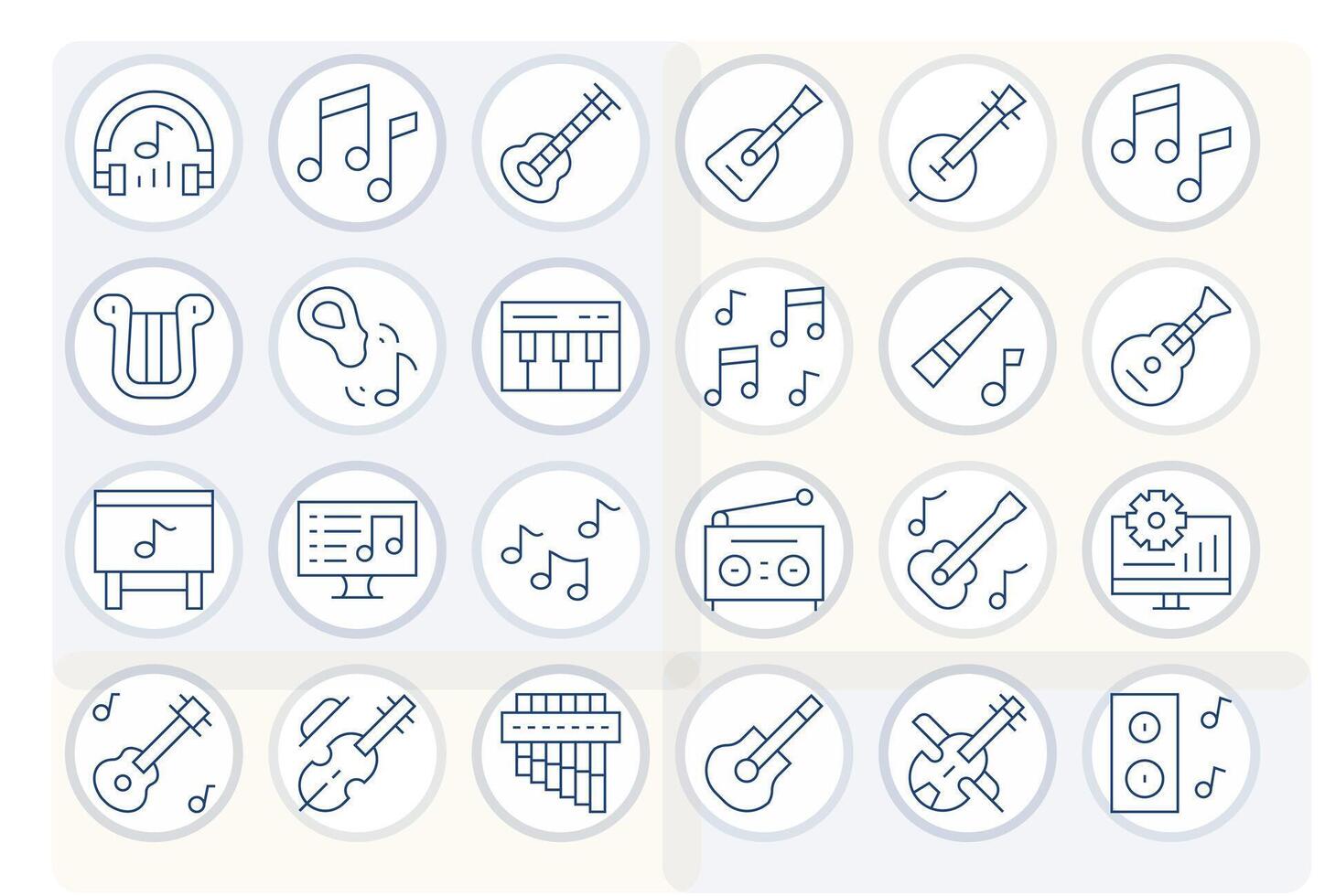 Tune Comprehensive Bundle with 24 Editable Thin Line 64x64 Icons vector